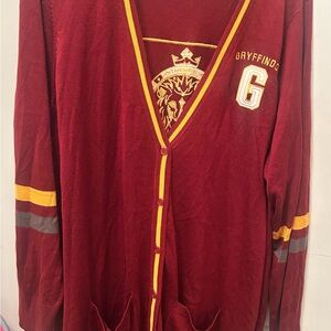 Torrid Gryffindor Maroon Cardigan with Yellow Accents